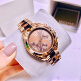Buy Shop Michael Kors Bradshaw Chronograph Brown Dial Two Tone Steel Strap Watch For Women - MK5944 USA Online