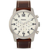 Buy Shop Fossil Pilot Chronograph White Dial Brown Leather Strap Watch for Men - FS5146 USA Online