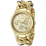 Buy Shop Michael Kors Runway Twist Gold Dial Gold Stainless Steel Strap Watch for Women - MK3131 USA Online