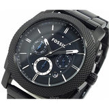 Buy Shop Fossil Machine Chronograph Black Dial Black Steel Strap Watch for Men - FS4552 USA Online