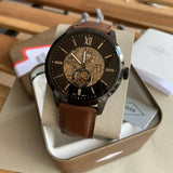Buy Shop Fossil Townsman Automatic Black Dial Brown Leather Strap Watch for Men - ME3155 USA Online