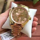 Buy Shop Michael Kors Layton Rose Gold Dial Gold Stainless Steel Strap Watch for Women - MK6476 USA Online