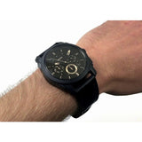 Buy Shop Fossil Machine Chronograph Black Dial Black Leather Strap Watch for Men - FS5586 USA Online