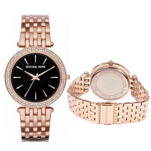 Buy Shop Michael Kors Darci Black Dial Rose Gold Steel Strap Watch for Women - MK3402 USA Online