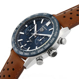Buy Shop Tag Heuer Carrera Automatic Chronograph Blue Dial Brown Leather Strap Watch for Men - CBN2A1A.FC6537 USA Online