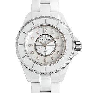Buy Shop Chanel J12 Diamonds Quartz Ceramic White Dial White Steel Strap Watch for Women - J12 H2422 USA Online