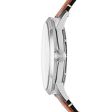 Buy Shop Fossil Townsman Automatic Skeleton Blue Dial Brown Leather Strap Watch for Men - ME3154 USA Online