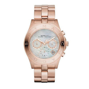 Buy Shop Marc Jacobs Blade Chronograph Mother of Pearl White Dial Rose Gold Steel Strap Watch for Women - MBM8637 USA Online