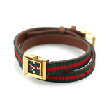 Buy Shop Gucci G-Frame Multicolored Dial Two Tone Nylon Strap Watch For Women - YA128527 USA Online