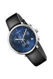 Buy Shop Calvin Klein Chronograph Blue Dial Black Leather Strap Watch for Men - K8Q371CN USA Online