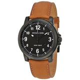 Buy Shop Michael Kors Paxton Analog Black Dial Brown Rubber Strap Watch For Men - MK8502 USA Online