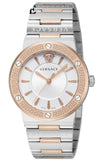 Versace Greca Quartz White Dial Two Tone Steel Strap Watch For Women - VEVH01020