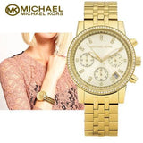 Buy Shop Michael Kors Runway Chronograph Gold Dial Gold Steel Strap Watch For Women - MK5698 USA Online