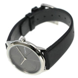 Buy Shop Calvin Klein Minimal Grey Dial Black Leather Strap Watch for Men - K3M221C3 USA Online