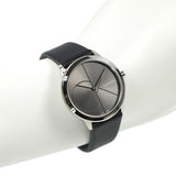 Buy Shop Calvin Klein Minimal Grey Dial Black Leather Strap Watch for Men - K3M221C3 USA Online