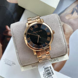 Buy Shop Michael Kors Noire Black Dial Rose Gold Steel Strap Watch for Women - MK3585 USA Online