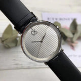 Buy Shop Calvin Klein Sight Silver Dial Black Leather Strap Watch for Men - K1S21120 USA Online