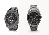 Buy Shop Fossil Machine Chronograph Black Dial Grey Steel Strap Watch for Men - FS4662 USA Online