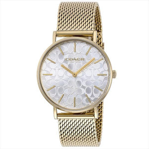 Buy Shop Coach Perry Silver Dial Gold Mesh Bracelet Watch for Women - 14503385 USA Online