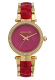 Buy Shop Michael Kors Parker Pink Mother of Pearl Dial Two Tone Steel Strap Watch for Women - MK6490 USA Online