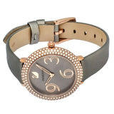 Swarovski Crystal Frost Grey Dial Grey Leather Strap Watch for Women - 5484067