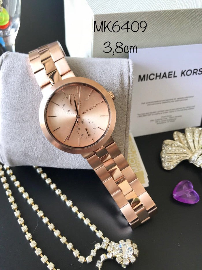 Buy Shop Michael Kors Garner Quartz Rose Gold Dial Rose Gold Steel Strap Watch For Women - MK6409 USA Online