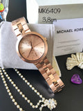 Buy Shop Michael Kors Garner Quartz Rose Gold Dial Rose Gold Steel Strap Watch For Women - MK6409 USA Online