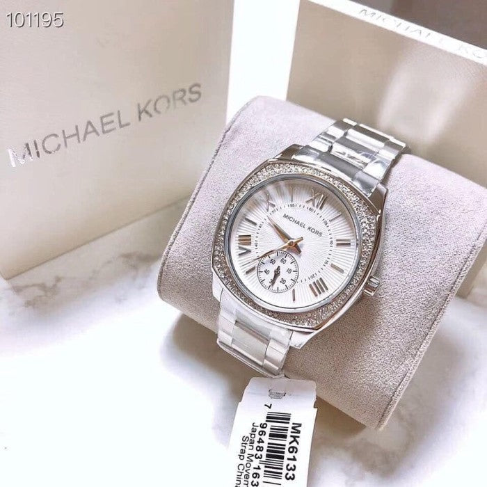 Buy Shop Michael Kors Bryn Quartz Silver Dial Silver Steel Strap Watch For Women - MK6133 USA Online