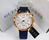 Buy Shop Guess Marina Multifunction White Dial Blue Rubber Strap Watch for Women - W1025L4 USA Online