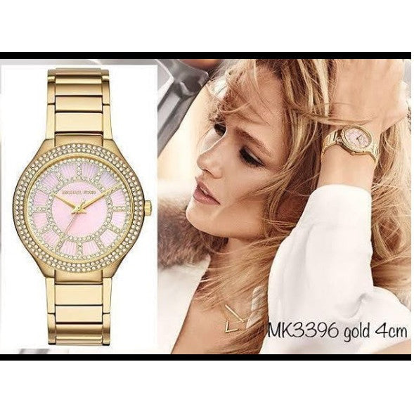 Buy Shop Michael Kors Kerry Mother of Pearl Dial Gold Steel Strap Watch for Women - MK3396 USA Online