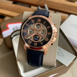 Buy Shop Fossil Grant Automatic Blue Dial Blue Leather Strap Watch for Men - ME3029 USA Online
