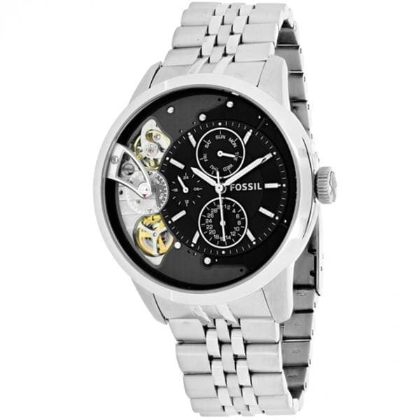 Buy Shop Fossil Townsman Multifunction Black Dial Silver Steel Strap Watch for Men - ME1135 USA Online