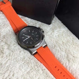 Buy Shop Michael Kors Dylan Chronograph Grey Dial Orange Rubber Strap Watch for Men - MK8296 USA Online