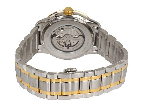 Buy Shop Bulova BVA Skeleton Silver Dial Two Tone Steel Strap Watch for Men - 98A123 USA Online