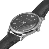 Buy Shop Emporio Armani Lambda Classic Quartz Black Dial Black Leather Strap Watch For Men - AR11020 USA Online