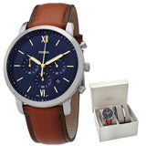 Buy Shop Fossil Neutra Chronograph Blue Dial Brown Leather Strap Watch for Men - FS5453 USA Online