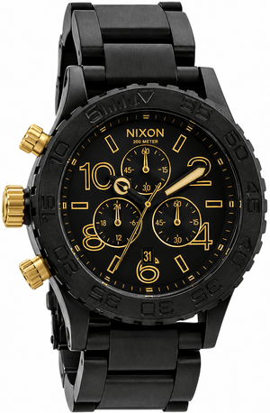 Buy Shop Nixon 42-20 Chrono Black Dial Black Steel Strap Watch for Men - A037-1041 USA Online