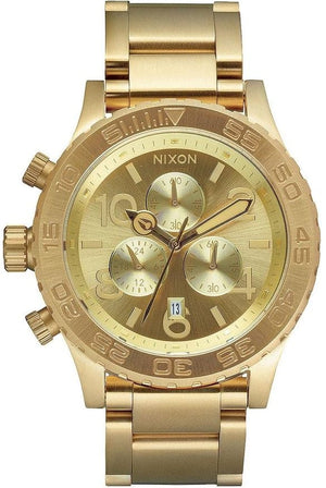 Buy Shop Nixon 42-20 Chrono Gold Dial Gold Steel Strap Watch for Men - A037-502 USA Online