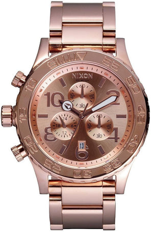 Buy Shop Nixon 42-20 Chrono Rose Gold Dial Rose Gold Steel Strap Watch for Men - A037-897 USA Online