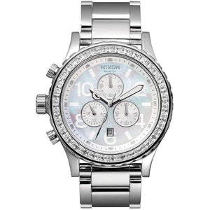 Buy Shop Nixon 42-20 Chrono Silver Dial Silver Steel Strap Watch for Men - A037-710 USA Online