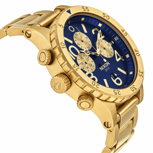Buy Shop Nixon 48-20 Chrono Blue Dial Gold Steel Strap Watch for Men - A486-1922 USA Online