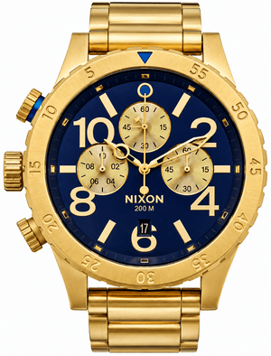 Buy Shop Nixon 48-20 Chrono Blue Dial Gold Steel Strap Watch for Men - A486-1922 USA Online