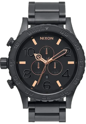 Buy Shop Nixon 51-30 Chrono Black Dial Black Steel Strap Watch for Men - A083-957 USA Online