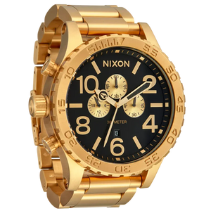 Buy Shop Nixon 51-30 Chrono Black Dial Gold Steel Strap Watch for Men - A083-510 USA Online