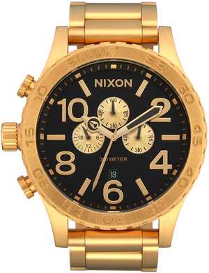 Buy Shop Nixon 51-30 Chrono Black Dial Gold Steel Strap Watch for Men - A083-510 USA Online