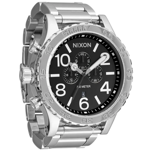 Buy Shop Nixon 51-30 Chrono Black Dial Silver Steel Strap Watch for Men - A083-000 USA Online