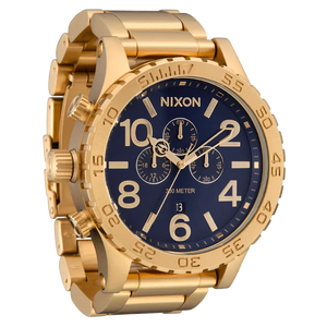 Buy Shop Nixon 51-30 Chrono Blue Dial Gold Steel Strap Watch for Men - A083-2735 USA Online