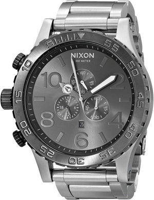 Buy Shop Nixon 51-30 Chrono Grey Dial Silver Steel Strap Watch for Men - A083-1762 USA Online