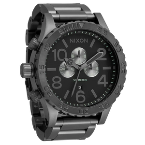 Buy Shop Nixon 51-30 Chrono Gunmetal Dial Gunmetal Steel Strap Watch for Men - A083-632 USA Online