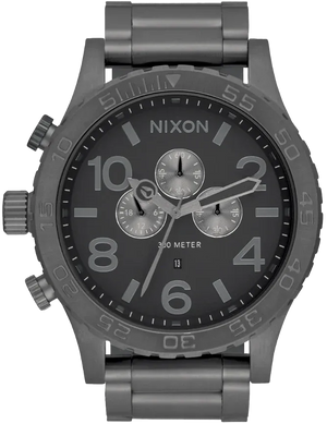 Buy Shop Nixon 51-30 Chrono Gunmetal Dial Gunmetal Steel Strap Watch for Men - A083-632 USA Online